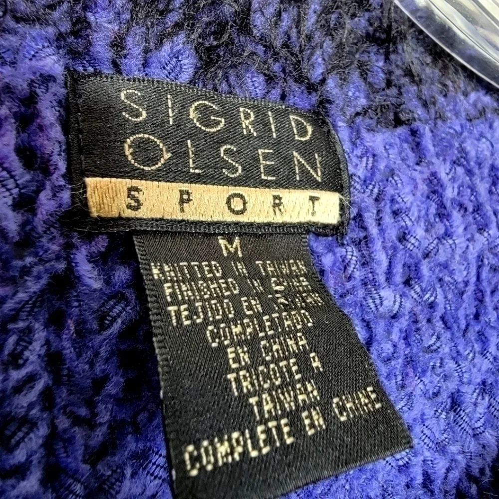 VINTAGE sigrid olsen sport women's m wool blend pullover long sleeve sweater - Picture 6 of 13
